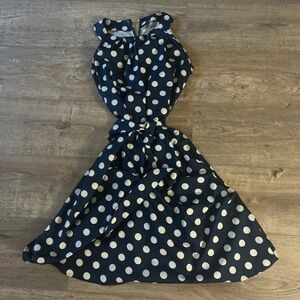 Blue and white satin dress